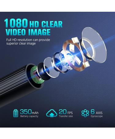 Earnza 1080P Ear Cleaner Camera Kit - Otoscope with Light, 8 Pcs Ear Pick Set for Adults - iPhone, iPad, Android Compatible - Black - Buy Online on GoSupps.com