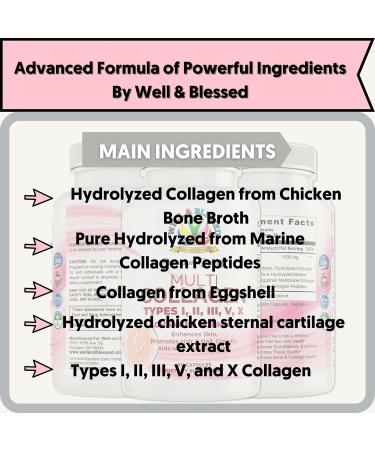 Multi Premium Collagen Supplements for Women with Vitamin C E -Tighten Skin Reduce Wrinkles Strong Nails Joints & Hair Growth - Anti Aging Skin Care Supplements for Women -90 Capsules Unflavored - Buy Online on GoSupps.com