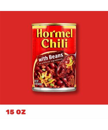 Hormel Chili With Beans 15 oz (Pack of 8) - Delicious and Convenient Chili Option - Buy Online on GoSupps.com