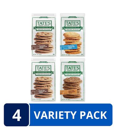Tates Bake Shop Gluten Free Cookies Variety Pack - Coconut Crisp, Ginger Zinger, Chocolate Chip - 4 x 7 oz Bags - Buy Online on GoSupps.com