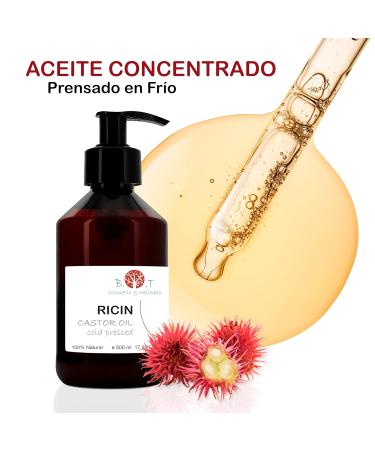 Cold-Pressed Castor Oil 500ml - Eyelash Serum Hair Growth Beard & Eyebrow Care - Accelerate Hair Growth & Reduce Hair Loss - Buy Online on GoSupps.com