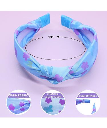 FROG SAC Color Changing Blue Knot Headband for Girls | Butterfly Headbands for Kids | Cute Satin Flower Hair Band | Daisy Headband Hair Accessory - Buy Online on GoSupps.com