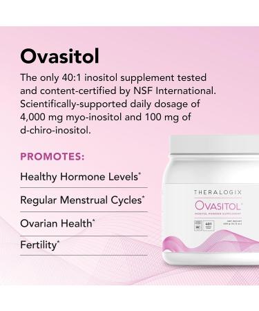 THERALOGIX Ovasitol Inositol Powder 90 Day Supply  Optimal 40:1 Blend of 4000mg Myo Inositol  100mg D-Chiro Inositol Daily  Hormonal  Ovarian Support for Women  Made in USA and NSF Certified - Buy Online on GoSupps.com