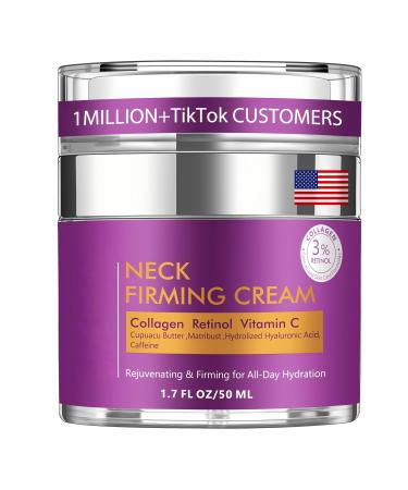 VicGFHS Neck Creams for Tightening and Firming Wrinkle Cream for Women Skin Tightening Cream for Face Hydrating Face Moisturizer for Aging Skin 1.7 Fl Oz