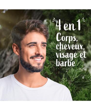 The Little Marseillais | Men's Shower Gel Ginger & Cypress Wood (250ml bottle) 4 in 1 formula body hair face & beard 92% - Buy Online on GoSupps.com