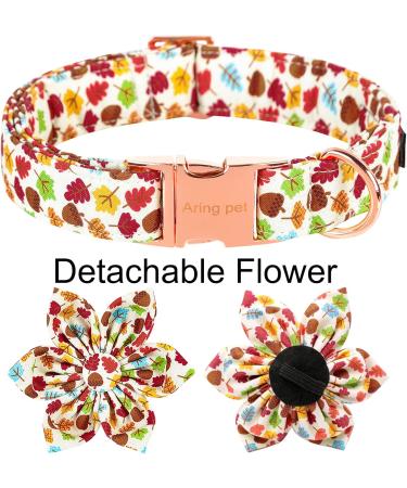 Shop Aring Pet Dog Halison Autumn Cotton Dog Collars with Removable Flower | Perfect Gifts for Small to Large Dogs - Buy Online on GoSupps.com