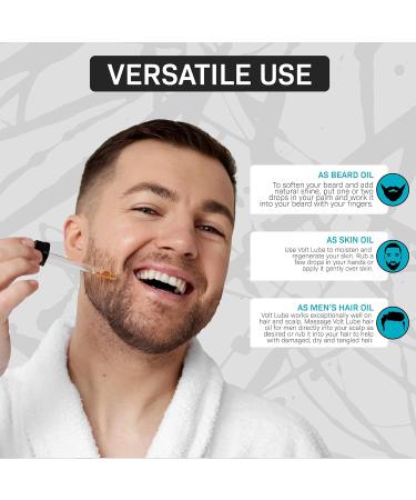 VOLT Lube Men's Beard Oil & Hair Softener | Jojoba & Argan Oil | Unscented | 1 Fl Oz (30 ml) - International Shipping Available - Buy Online on GoSupps.com