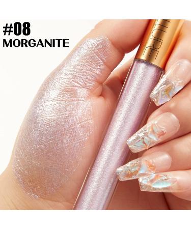 FOCALLURE Metallic Chameleon Liquid Lipstick - Diamond Glitter & Shimmery Finish | Long-Lasting & Intense Pigment Lip Gloss for Cosplay & Rave Festival - 08 MORGANITE - Buy Online on GoSupps.com