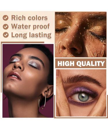 CAHIUYOA 8PCS Shimmer Eyeshadow Stick Set - Soft Cream Glitter Eye Shadow Pencils in Pearl White Black Gray Silver Khaki Purple Blue Golden Brown for Flawless Eye Makeup - Buy Online on GoSupps.com