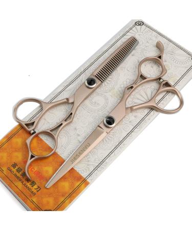 Japan 440C stainless steel hairdressing scissors Flat scissors Tooth scissors Thin scissors Perfect cut hair Create a stylish look (set)