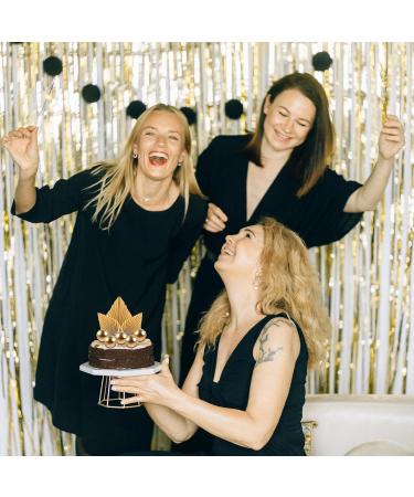 LLMSIX Gold Palm Leaves & Foam Balls Cake Decor Set - Ideal for Baby Showers, Weddings, Birthdays - 28PCS Palm Leaves, 20PCS Foam Balls, 8PCS Leaf Inserts - Buy Online on GoSupps.com