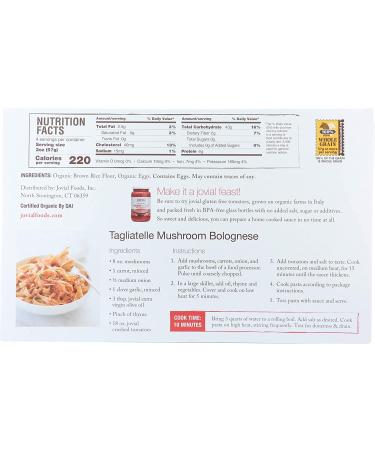 Jovial Egg Tagliatelle Gluten-Free Pasta | USDA Organic Whole Grain Brown Rice | Made in Italy | 9 oz - Buy Online on GoSupps.com