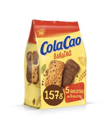 Cola Cao ColaCao Biscuit natural cocoa bath with chocolate chips - 5 packs of 3 units - 157 g