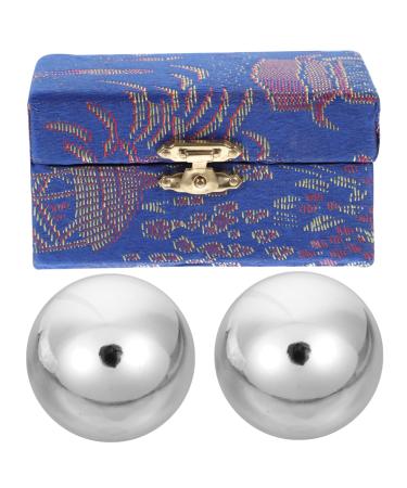 Gleavi 1 set Baoding iron ball Bathing balls made of stainless steel toys Chinese baoding balls Hand training balls Handballs Chinese massage balls metal handle.