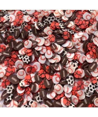Sports Balls Polymer Clay Slice Sprinkles Mix 10 Gram Fimo Fake Sprinkle Nail Art Slices Resin Embellishments Non Edible DIY Crafting