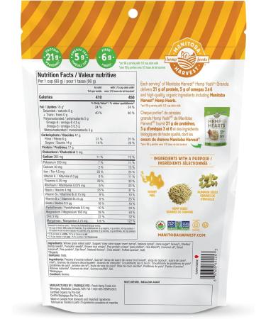 Manitoba Harvest Hemp Yeah! Granola Honey & Oats 283 g with 21 g of Protein 5 g Omegas 3 g of Fibre and 10 g Sugar Per Serving Organic Non-GMO (Pack of 6) Packaging May Vary 6 Pack Honey & Oats - Buy Online on GoSupps.com