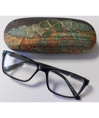 McLaughlin's Irish Shop Clover Design Hard Shell Glasses Case with Celtic Writing - Authentic Irish Accessory - Buy Online on GoSupps.com