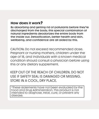 Nuray Internal Deodorant Supplement | Natural Chlorophyll 30 Capsules for Body Odor Control Gut Health and Fresh Breath | Vegan Detox Support & Skin Health | Odor Eliminator for Men & Women - Buy Online on GoSupps.com