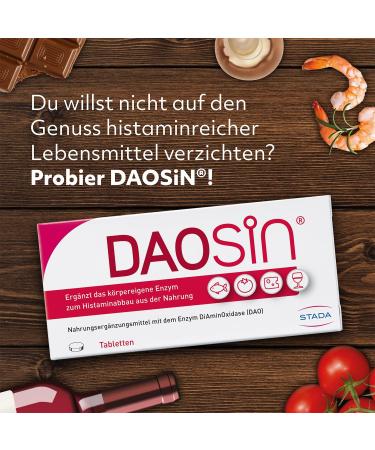 Daosin Nutritional Supplements with DAO Enzyme - Histamine Reduction - 120 Gastrointestinal-Resistant Tablets - Buy Online on GoSupps.com