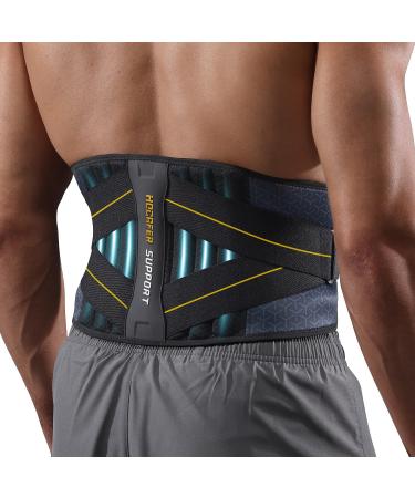 Back Brace for Lower Back Pain with 7 Stays - Waist Protection for Men & Women Using Bionic Waist Pad Used to Relieve Low Back Pain Lumbar Disc Herniation Spinal Stenosis Sciatica Scoliosis Suitable for Weight Lifting(M) Medium Black