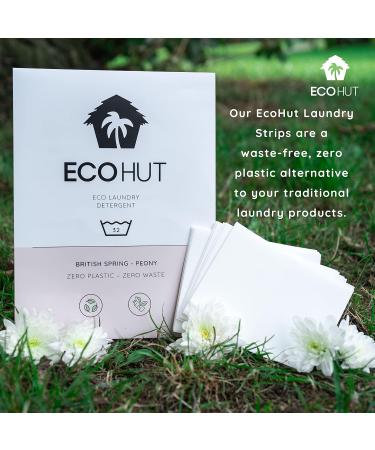 EcoHut Laundry Sheets - Non Bio Laundry Detergent Sheets - 32 to 64 Loads- Laundry Sheets Detergent - Eco Laundry Detergent UK - Travel Laundry Detergent - Laundry Strips Peony 32 Count (Pack of 1) - Buy Online on GoSupps.com