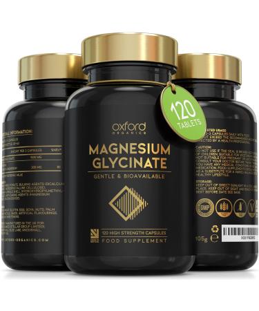 Advanced Magnesium Glycinate 1500mg - High Strength 120 Capsules - Bioavailable Magnesium Supplements for women and men - Chelated Bisglycinate Complex Providing 300mg Elemental Magnesium | Made in UK Unflavoured 120 Count (Pack of 1)