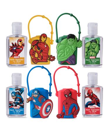 Evergreen Research Disney Store Marvel Hand Sanitizer Holder Set - Pack of 4 Travel Size Refillable and Portable Sanitizers w/Holders and Clip