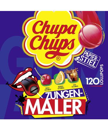 Chupa Chups Tongue Painter Lollipops - 120 Count Refill Bag (Cola Cherry & Orange Flavors) | Color Your Tongue with Fun! - Buy Online on GoSupps.com