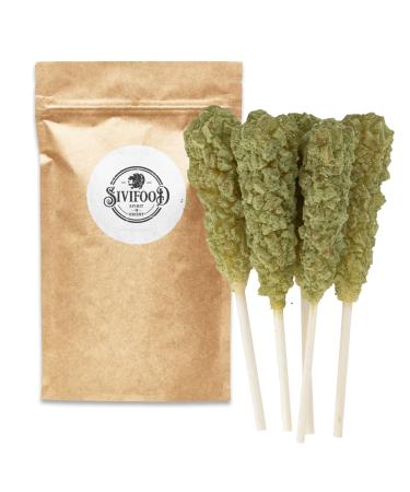 Sivifood Kandiszucker Sticks with mint 10 pieces - Goldener Kandis on the stem for tea green mint sugar on the rod Kandissticks to give away peppermint mint peppermint gift decoration stick peppermint