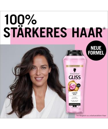 Gliss Liquid Silk Shampoo (250 ml) with ceramides and silk shiny shampoo for brittle and dull hair smoothes the hair surface - Buy Online on GoSupps.com