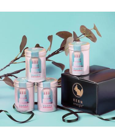 Nuclear Energy Happy Birthday Set | Unique Gift for Men & Women | Hearty Nuts Piquant Nut Mix & Sweet Fruits | 4x 60g Gift Packaging - Buy Online on GoSupps.com