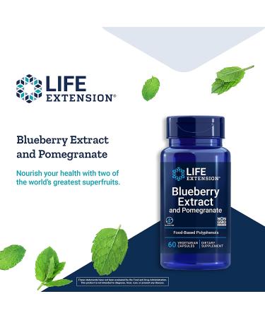 Life Extension Blueberry Extract & Pomegranate - 60 Vegetarian Capsules for Antioxidant Support - Buy Online on GoSupps.com