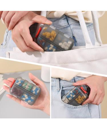 Zuihug 1Pack Travel Pill Organizer - Compact and Portable Pill Case - 10 Compartments - On-The-Go Pill Storage - Gray - Buy Online on GoSupps.com