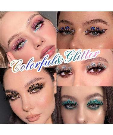 Christmas Glitter False Eyelashes - 5 Styles, Dramatic & Colorful 3D Layered Festive Faux Mink Lashes for Party & Masquerade - Buy Online on GoSupps.com