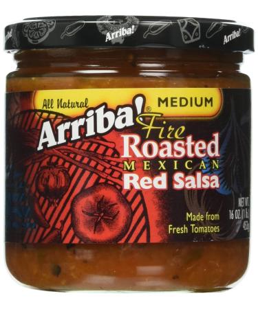 Arriba Fire Roasted Mexican Red Salsa Medium 16 Ounce (Pack of 6)