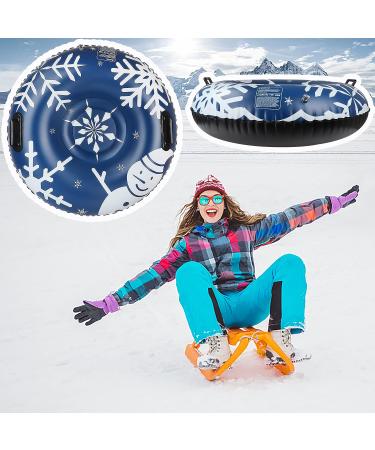 Dilonfi 47 Inch Inflatable Snow Tube Sled - Heavy Duty Winter Toy for Kids and Adults - Blue - Buy Online on GoSupps.com
