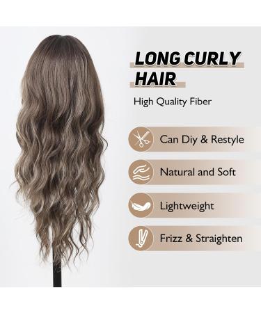 Testar 26-Inch Long Brown Curly Wig for Women - Natural Heat-Resistant Fiber Perfect for Daily Wear & Parties - Stylish Brown Blonde Wig with Ponytail - Buy Online on GoSupps.com