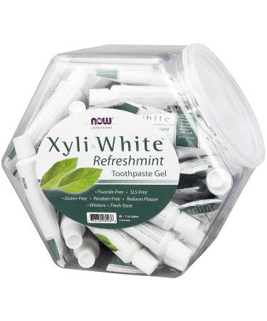 NOW Foods Solutions Xyliwhite Toothpaste Gel Refreshmint Cleanses and Whitens Fresh Taste 40 Units 1-Ounce Tubes