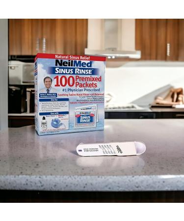 Buy Sinus Rinse Refill Packets - 100 Premixed Saline for Allergy Relief | pH Balanced & Easy-to-Use | Pack of 5 - International Shipping Available - Buy Online on GoSupps.com