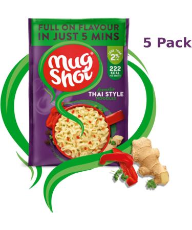 Mug Shot Instant Noodles Multipack Thai & Sweet & Sour Asian Ready Meals Food & Snack x5 Each Flavour Quick Meal Pasta Low Fat Calorie Noodle Bulk Ready in 5 Min 10 packs total + Cheeroo Magnet - Buy Online on GoSupps.com