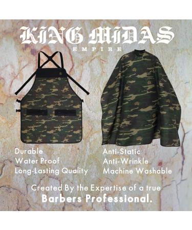 King Midas Barber Cape & Apron - Men's Polyester Cotton Hair Cutting Cape | Camo Design for Professionals - Buy Online on GoSupps.com