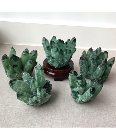 Green Crystal Stone Cluster Crystals Quartz Beautiful Irregular Home Charm Decoration Specimen Therapy Yoga Balance Crystal Cluster (Color : Green Size : 600-700g) 600-700g Green - Buy Online on GoSupps.com