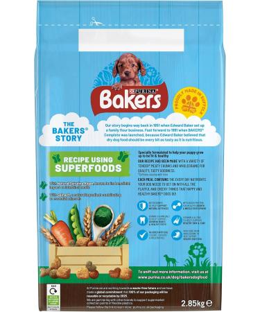 Bakers Puppy Chicken and Veg Dog Food 2.85kg (Pack of 4) - Buy Online on GoSupps.com