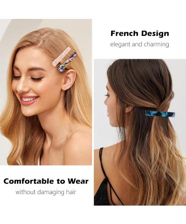 Reton French Design Hair Clips - Tortoise Acrylic Resin & Acetate - 12-Piece Set for Thin & Thick Hair - Stylish Hair Accessories for Women & Girls - Buy Online on GoSupps.com