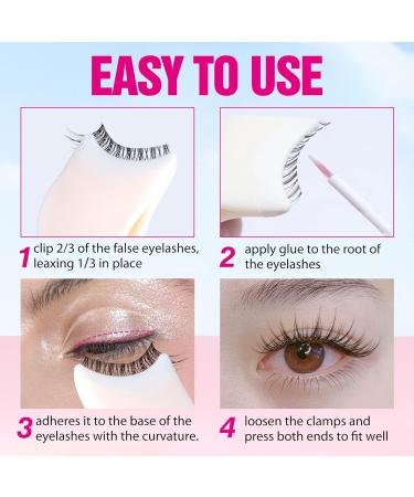 False Eyelashes Applicator Tool Lashes Clip Tweezers for Beginners Easy to Apply Eyelashes Daily Use Buddy Tool(Beige) - Buy Online on GoSupps.com