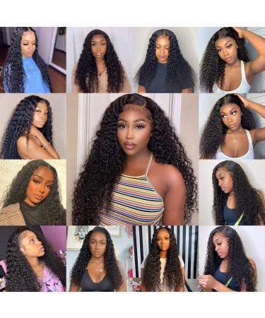 20 Inch Deep Wave Human Hair Lace Front Wig - 150% Density Pre Plucked Brazilian Virgin Hair - Free Part 4x4 Lace Closure - Baby Hairline - for Black Women - Buy Online on GoSupps.com