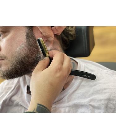 Professional Matt Black Razor with 24K Gold Accents & Bio-Wood Handle - Mustache & Beard Grooming Set - Includes 1 Black Razor + 1 Wooden Handle Razor - International Shipping Available - Buy Online on GoSupps.com