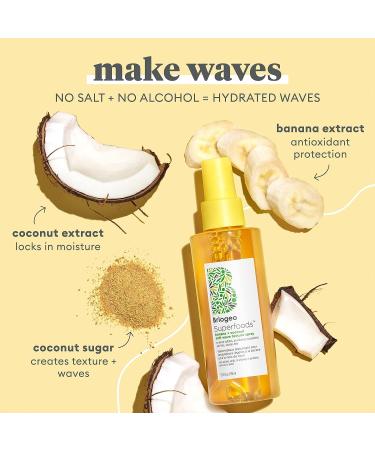 Briogeo Superfoods Banana Coconut Hydrating Texture Spray | Beachy Waves | Vegan, Phthalate & Paraben-Free | 5.75 oz - Buy Online on GoSupps.com
