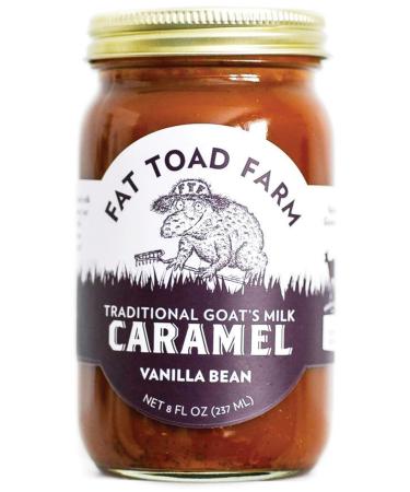 Fat Toad Farm Traditional Goats Milk Caramel Sauce, Vanilla Bean, 8fl oz Jar, Cajeta, Gluten Free Vanilla Bean 8 Fl Oz (Pack of 1)