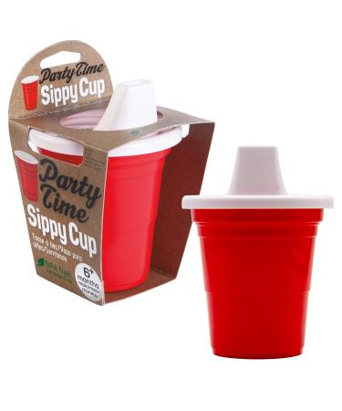 GAMAGO Party Time Baby Sippy Cup - Adorably Cute Learner Sippy Cup for Babies  Toddlers and Kids - 6+ Months Old - Holds 7 Ounces - BPA-Free - Food-Safe - Spill Proof - Easy to Clean Red Solo Cup